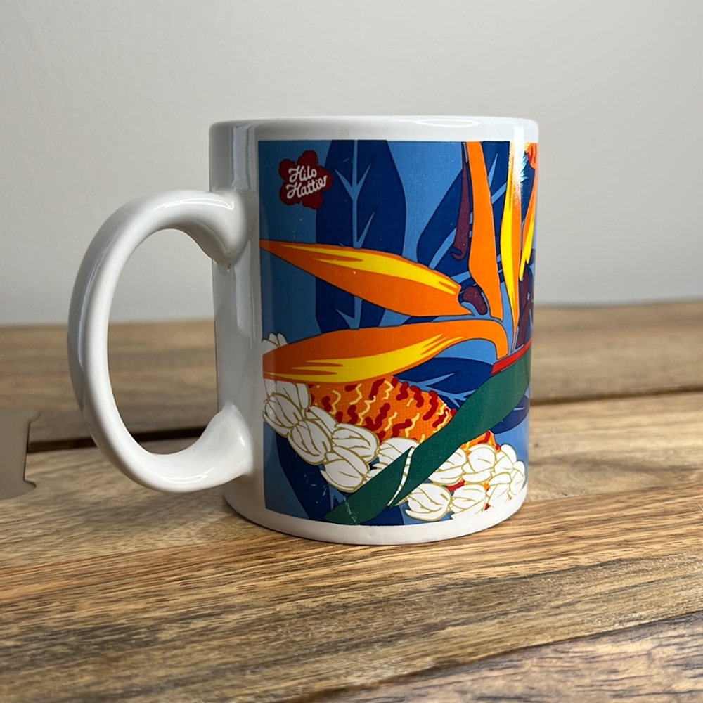 Vintage HILO HATTIE 1999 Hawaii print aloha coffee tea mug